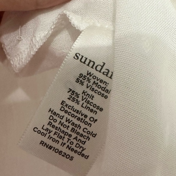 Sundance linen blend boho white blouse bell sleeves embroidery size medium - Picture 4 of 5